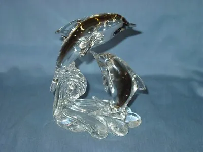 Vintage Murano Glass Dolphin Hand Blown Art MCM Wave • $24.95