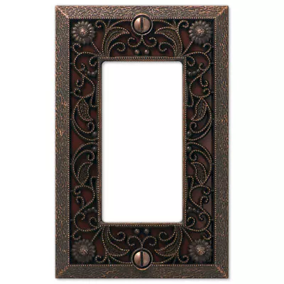 Aged Bronze Filigree Switch Cover Plate Vintage Arabesque • $8.67