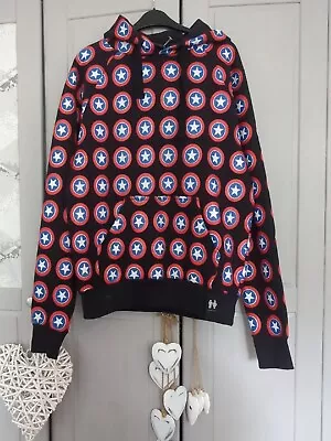 Old School Unisex Navy  Jumper/Hoody Captain America/Marvel Print Size M  • £5.50