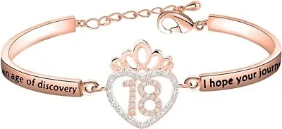 Birthday Gifts Bracelet For Women Girls 18th Crown Queen Birthday Charm Bracelet • £19.98