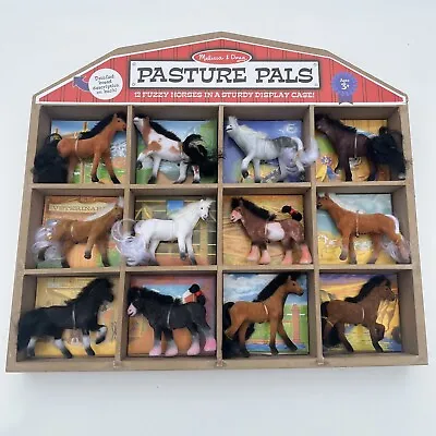 Melissa And Doug Pasture Pals Flocked Horses In Barn Shaped Display Case • $14