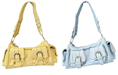 Womens Pastel Shoulder Bag Ladies Adjustable Messenger Bag Girls Summer Handbag • £4.95