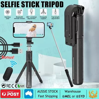 $11.49 • Buy Universal Tripod Bluetooth Telescopic Handheld Selfie Stick Phone Holder Remote