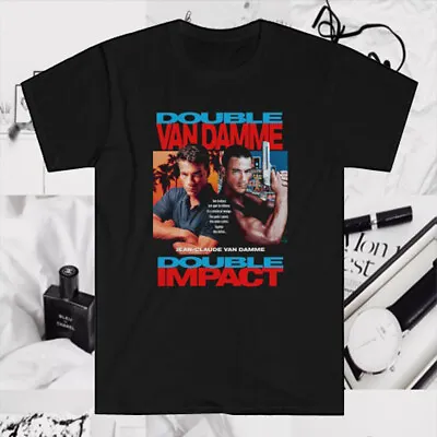 Double Impact Van Damme Men's Black T-Shirt Size S To 5XL • $18.44