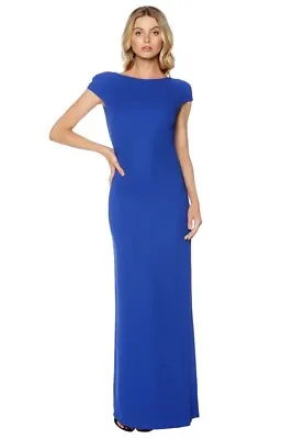 Carla Zampatti Royal Diamond Cut Out Maxi Dress Size 4 (would Fit Size 6) • $150