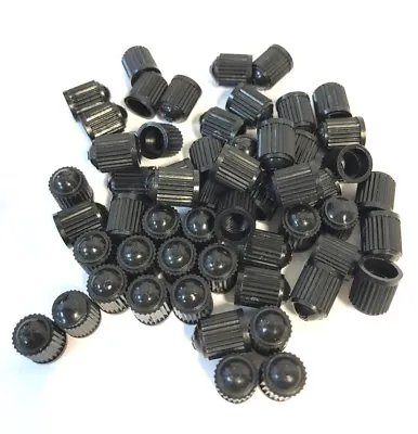 40 X Car/bike Tire Valve Stem Air Caps Plastic Covers Set Motorcycle Wheel Black • $12.95