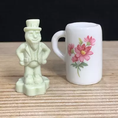 Wade Whimsies England Red Rose Tea Green Leprechaun Figurine St. Patrick's Day • $12