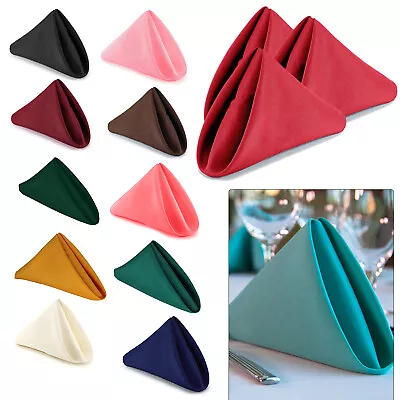 £7.49 • Buy Soft Polyester Fabric Napkins 20  X 20  Dining Linen Serviettes Napkin Tableware