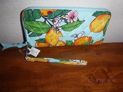 Vera Bradley Rfid Accordian Wristlet In Lemon Grove Nwt • $29