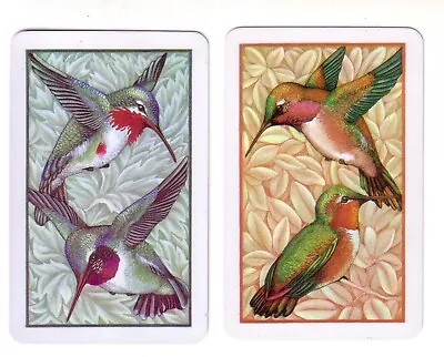 Beautiful Pair Of Vintage Kem Humming Birds  -  Single Swap P/Cards • £2.63