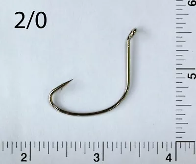 PACK OF 50 Size 2/0 TACKLEWORKS Offset Nickel Kahle Fishing Hooks Bent Eye Up • $7.65