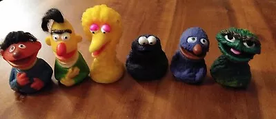 Vintage 1970's Sesame Street Rubber Finger Puppets Lot Of 6 • $29.99