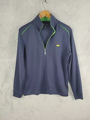 Masters Tech 1/4 Zip Pullover Men Sz S Stretch Blue Golf Activewear Polyester • $32.99