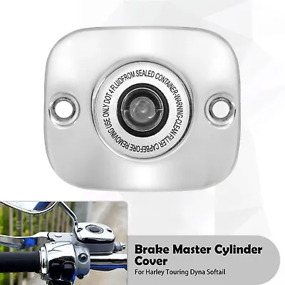 $23.99 • Buy Chrome Front Brake Master Cylinder Cover Fit For Harley Dyna 06-17 Softail 06-14