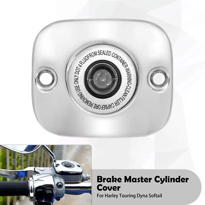 $23.99 • Buy Chrome Front Brake Master Cylinder Cover Fit For Harley Dyna 06-17 Softail 06-14