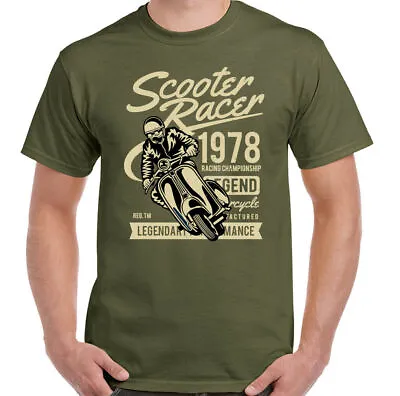 Scooter T-Shirt Racer Mens Funny MOD Lambretta Vespa Paul Weller Bike Logo Top • £12.99