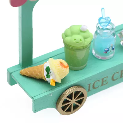 8Pcs/set 1:12 Dollhouse Miniature Ice Cream Cart Drinks Trolley Model Decor Toy • $17.80