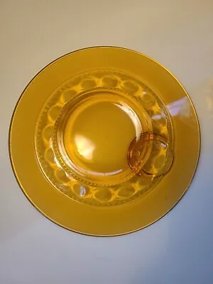 One Vintage Indiana Amber Glass Kings Crown Snack Luncheon Plate 10.5   NO Cup • $8.95