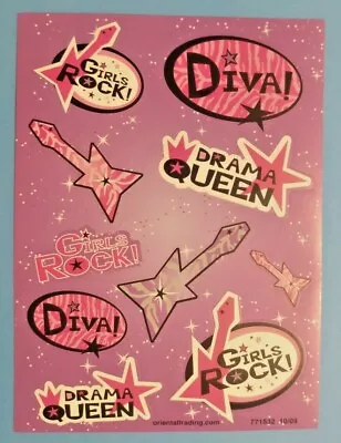 Vintage Girls Rock Diva Sticker Sheet • $1.01