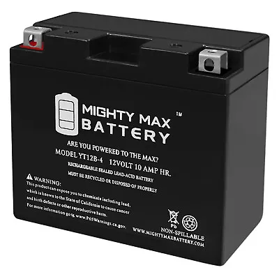 Mighty Max YT12B-4 12V 10Ah SLA Battery Replaces Yamaha YZF R6 R1 2001-2003 • $33.99