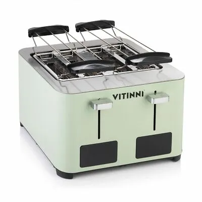 £54.99 • Buy Vitinni 4 Slice Toaster Wide Slot And Bun Warmer  In Pastel Mint Green