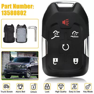 Remote Key Fob Shell Case Cover For Chevrolet Suburban GMC Yukon 2014 2016 2017 • $9.98