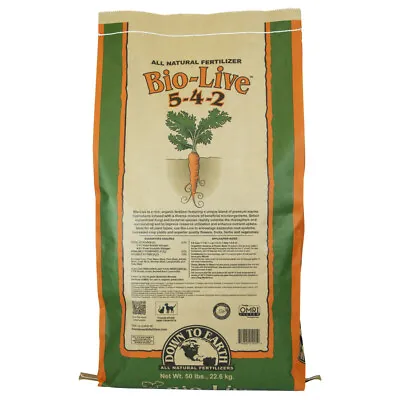 Down To Earth Bio-live Natural Fertilizer 5-4-2 With Myco Omri 50lb • $359.99