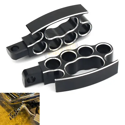 CNC Black Foot Pegs Footrest For Harley Sportster 883 Softail Touring Road Glide • $17.99