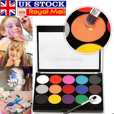 Face Paint Kit Professional Body Party Halloween Washable 15 Colour Palette UK • £6.89