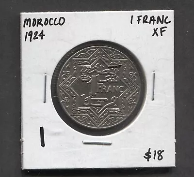 1924-Morocco-1 Franc-XF • $4.99