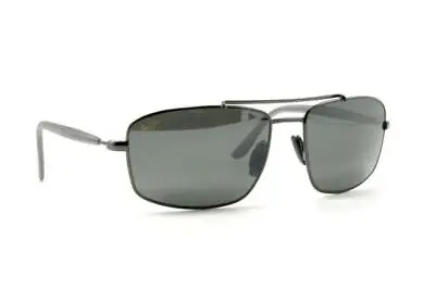 Maui Jim Manele Bay Sunglasses Polarized 224-17 Pewter/Grey Glass Aviator • $139