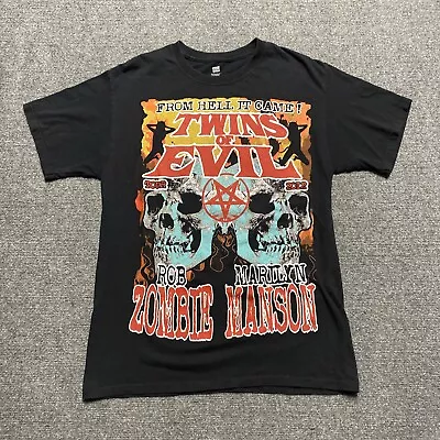 Vintage 2012 ROB ZOMBIE And MARILYN MANSON CONCERT SHIRT Twins Of Hell RARE • $39.99