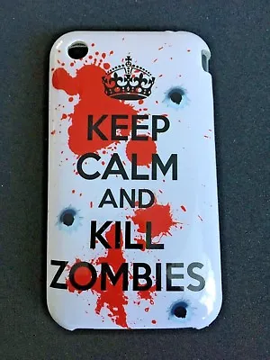 PROTECTIVE BACK CASE COVER FOR APPLE IPHONE 3 3GS - KEEP CALM & KILL ZOMBIES • £1.29