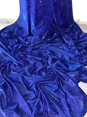 £7.99 • Buy 1 Meter Royal Blue Sparkly Glitter Moonlight Dress/party/drape Fabric 58” Wide