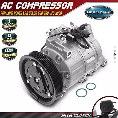 AC Compressor With Clutch For Land Rover LR2 2008-2012 Volvo S60 S80 V70 XC60 • $143.99