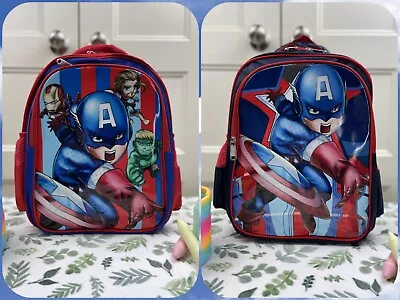 Superhero Captain America Marvel Backpack | Cartoon Backpack Elementary Student • $17.99