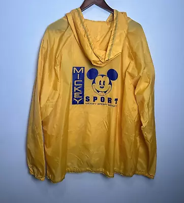 Sport Mickey The Disney Store Rain Jacket Coat Yellow Blue Unisex L / XL • $27