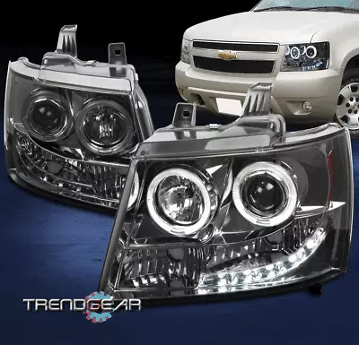 2007-2013 Chevy Avalanche/suburban/tahoe Drl Led Halo Projector Headlights Smoke • $198.95