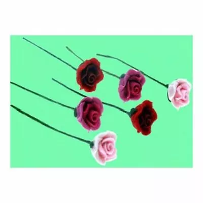 Dollhouse Miniature Set Of 12 Assorted Pink And Red Roses In Bloom • $6.99