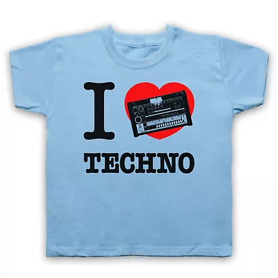 I Love Techno 808 Drum Machine Detroit House Music Kids Childs T-shirt • £15.99