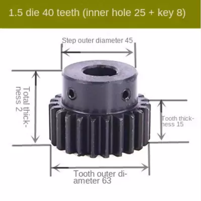 10pc 1.5 Die 40 Hole 25 Key 8 Bump Gear Motor Gear Spur Gear With Step Spur Gear • $448.55