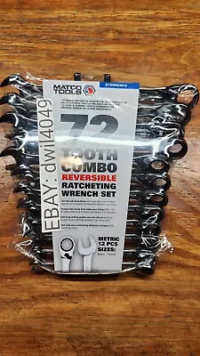 Matco Tools 12 Piece 72 Tooth Metric REVERSIBLE Ratcheting Wrench Set • $249