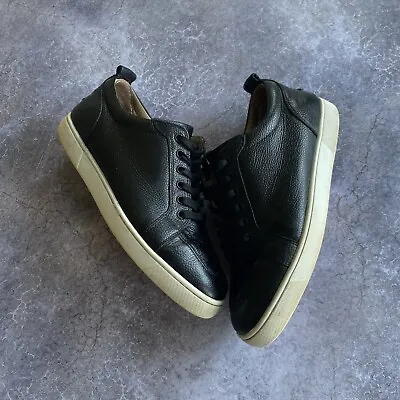 Cristian Louboutin Rantulow Black Leather Sneakers Shoes Men’s Size 10 • $150