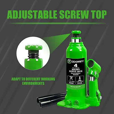 ZOOMIFY Bottle Jack 4 Ton (8800 LBs) Hydraulic Car Jack With Storage CaseGreen • $24.96