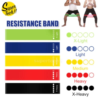 $9.85 • Buy 5x Resistance Bands Power Heavy Duty Exercise Home Gym Yoga Fitness Loop Booty