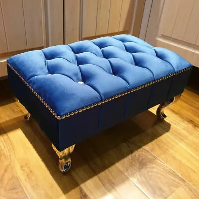£49.93 • Buy Chesterfield Footstool Upholstered Pouffe Seat Stool Chair Foot Stool Bench
