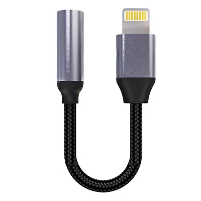 IPhone To 3.5mm Braided Adapter Headphone Jack Aux For IPhone 13 12 11 X 8 7 6 • £3.49