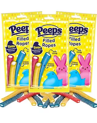 3X PEEPS Filled Ropes Marshmallow Flavored Candy Packs! Soft & Chewy Free Ship! • $17.68