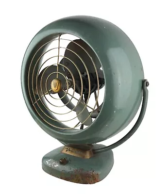 True Vintage Industrial Mid Century Green Metal Vornado Circular Fan WORKS • $179.99