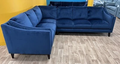 £1099.99 • Buy Harpo Left Hand Facing 5 Seater Corner Sofa, Sensual Velvet Dark Blue RRP £2299